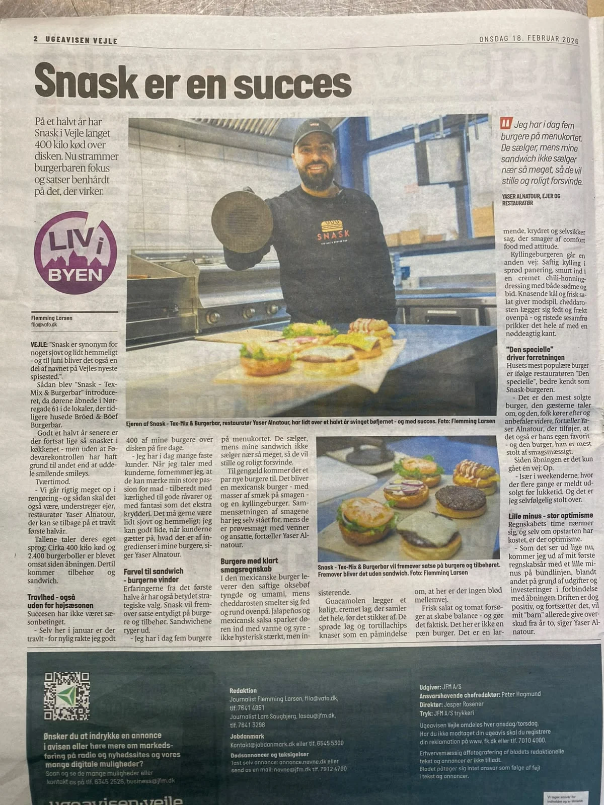 Artikel i Ugeavisen Vejle 18. februar 2026: Snask er en succes